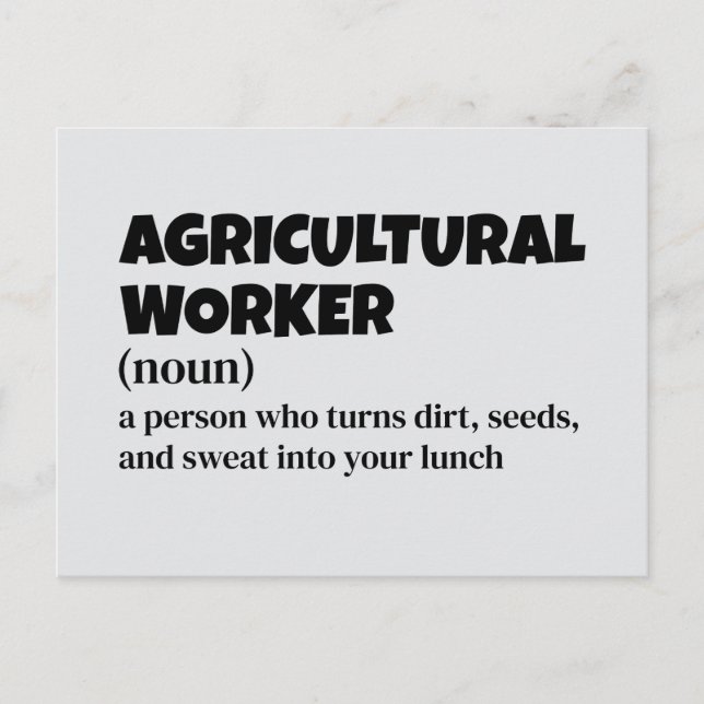 Carte postale des travailleurs agricoles - Définit (Devant)