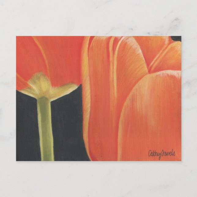 carte postale des tulipes orange (Devant)