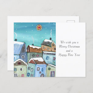 Carte postale des vacances du village d'hiver