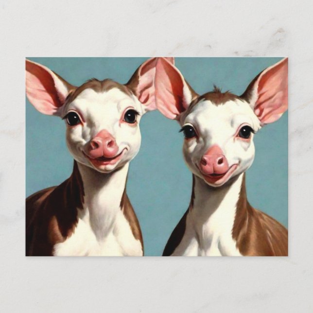Carte postale des vaches mignonnes (Devant)