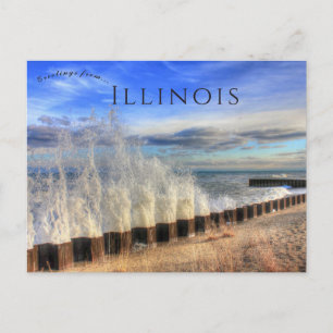 Carte Postale Des vagues éclatantes au parc national Illinois Be