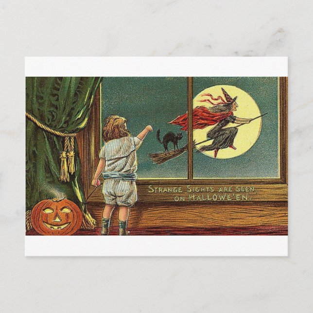 Carte Postale Des vues étranges sont vues sur Halloween, Enfant, (Devant)