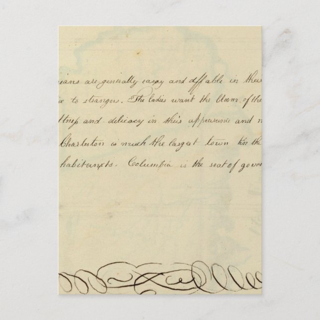 Carte Postale Description de la Caroline du Sud (Devant)