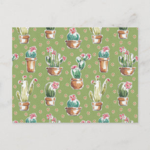 Carte Postale Desert Bloom Pattern vert