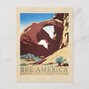 Carte Postale Désert de Cowboy Chevaux Vintages de l'Ouest