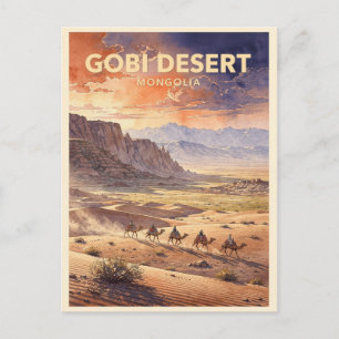 Carte Postale Désert de Gobi Mongolie Vintage