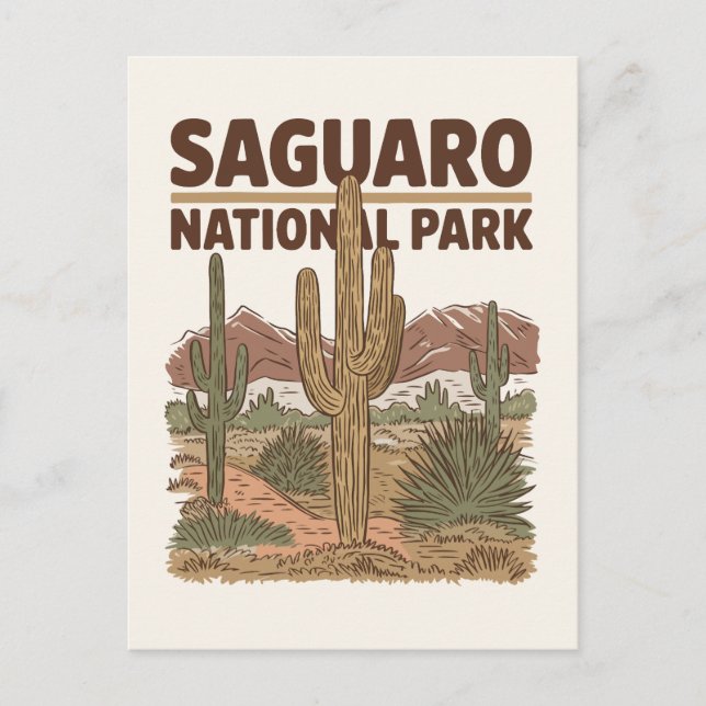 Carte Postale Désert de Sonoran Parc national du Saguaro (Devant)