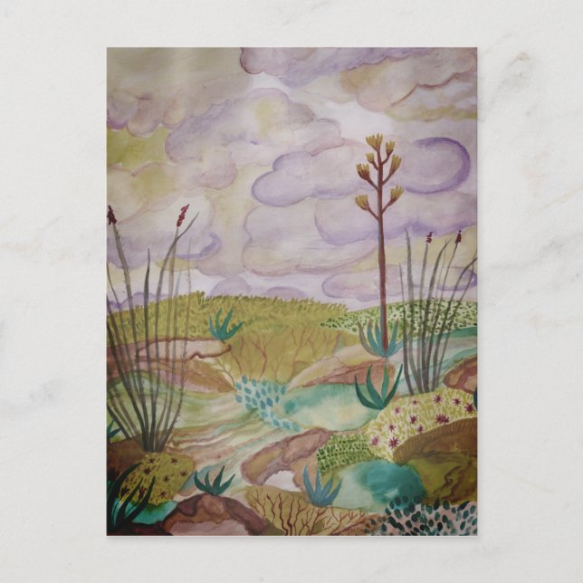Carte Postale Desert Dreams Watercolor Nouveau-Mexique (Devant)