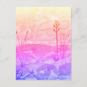 Carte Postale Desert Dreams Watercolor Nouveau Mexique Sunset