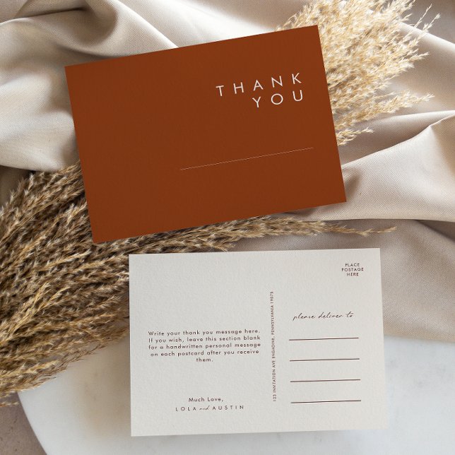 Carte Postale Désert simple | Merci Mariage en terre cuite (Créateur téléchargé)