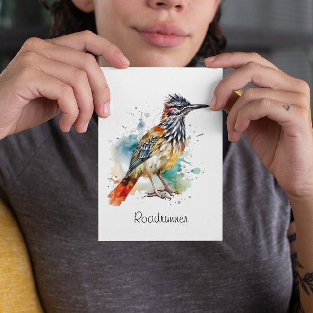 Carte Postale Desert Spirit, Roadrunner en Aquarelle personnalis (Créateur téléchargé)