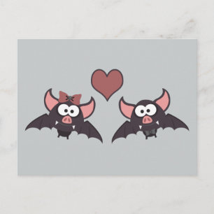Carte Postale Desgin adorable de chauve-souris
