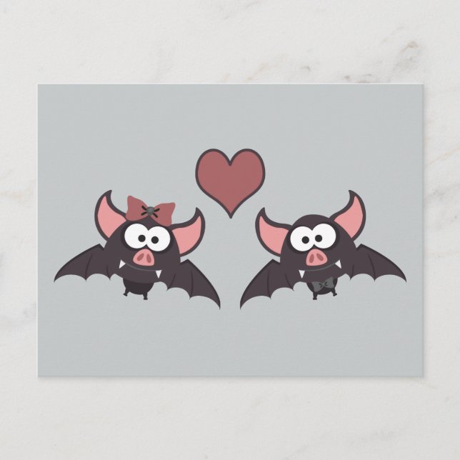 Carte Postale Desgin adorable de chauve-souris (Devant)