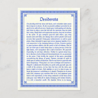 Carte postale Desiderata