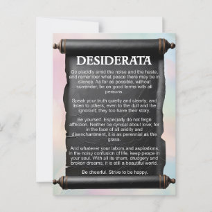 Carte postale Desiderata