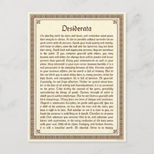 Carte postale Desiderata
