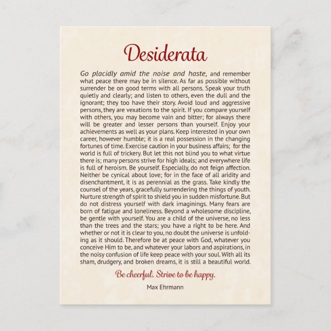 Carte postale Desiderata | Art miniature Desiderat (Devant)