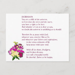 Carte postale DESIDERATA Bright Bouquet