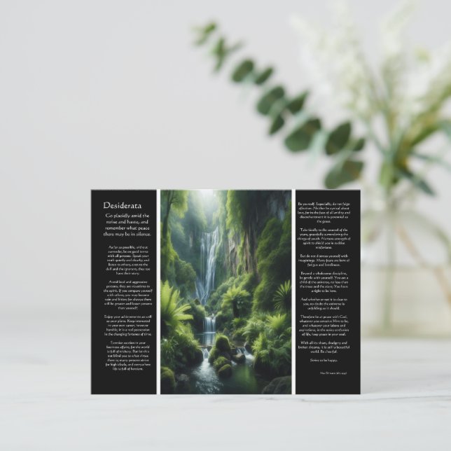 Carte Postale DESIDERATA Emerald Falls : une retraite paisible (Debout devant)