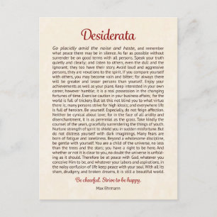 Carte postale Desiderata   Mini art Desiderata