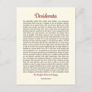 Carte postale Desiderata Mini art Desiderata