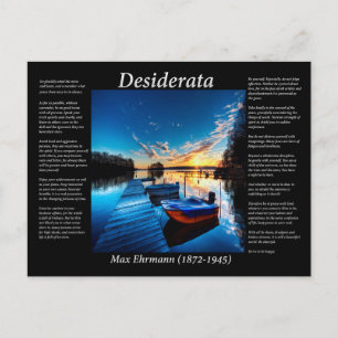 Carte Postale Desiderata petits bateaux attachés à un quai sur l
