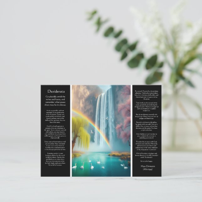 Carte Postale Desiderata Waterfall : Love's Embrace in Rainbow (Debout devant)