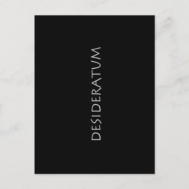 Carte Postale Desideratum (Devant)