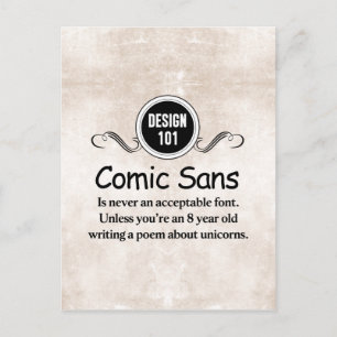 Carte Postale Design 101: Comic Sans n'est jamais une police acc