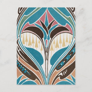 Carte Postale design abstrait chic art nouveau bohème