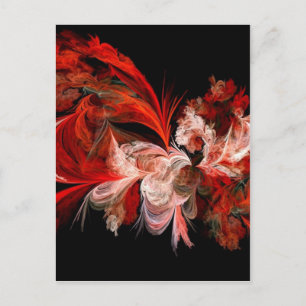 Carte Postale Design abstrait rouge et blanc sur noir
