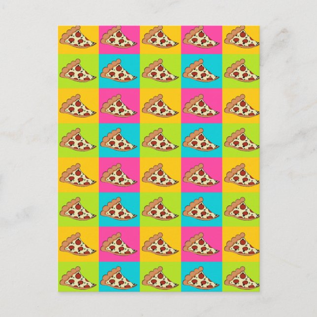 Carte Postale Design carrelé en tranches de pizza (Devant)
