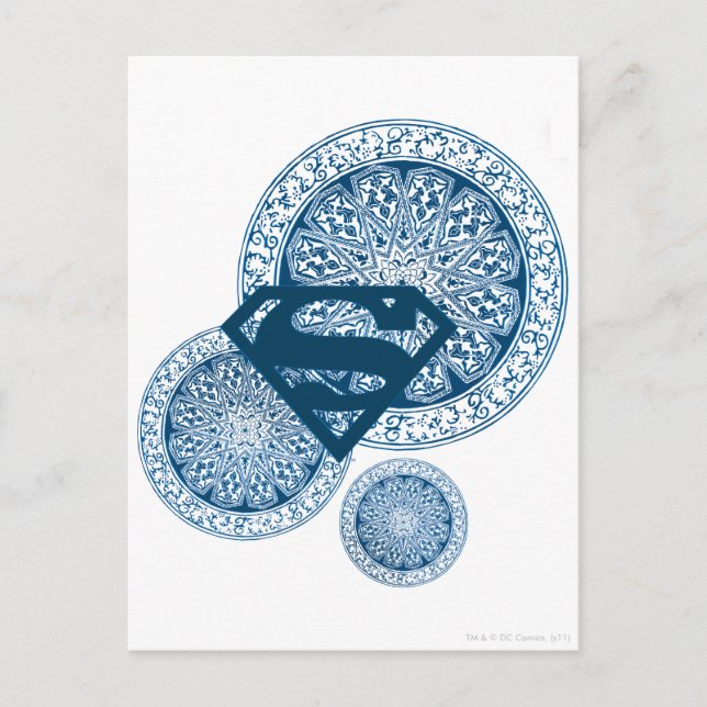 Carte Postale Design circulaire bleu supergirl (Devant)