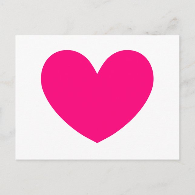 Carte Postale Design Coeur rose chaud A01 (Devant)