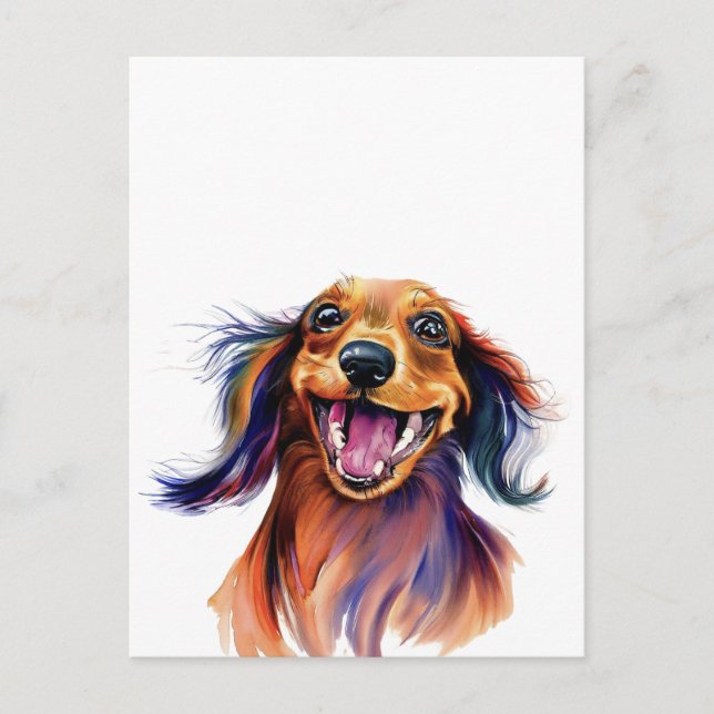 Carte Postale Design coloré Dachshund (Devant)