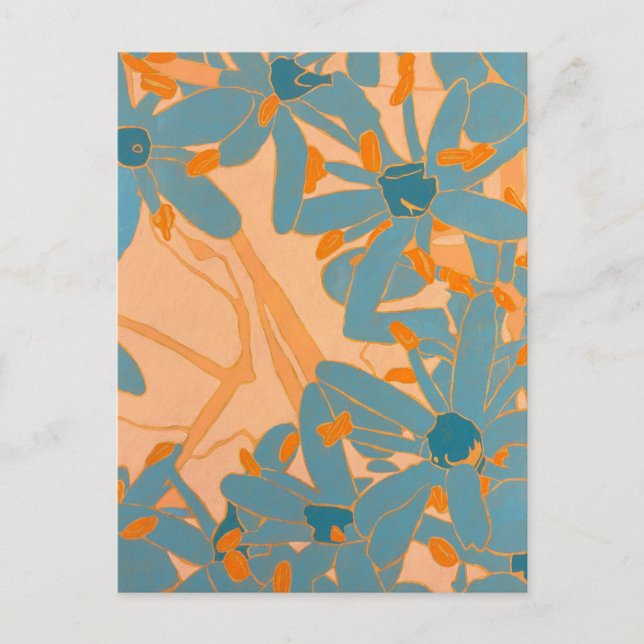 Carte postale design contemporain de feuille en pê (Devant)