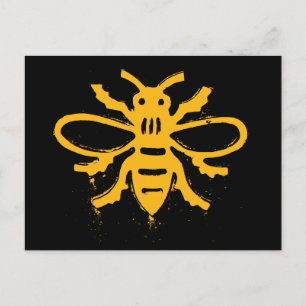 Carte Postale Design d'abeille jaune