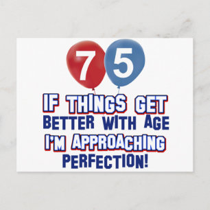Carte Postale Design d'anniversaire de 75 ans