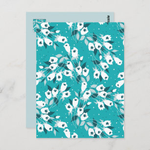 Carte Postale Design d'art botanique Motif élégant à la fleur de