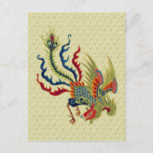 Carte postale Design d'art coq chinois