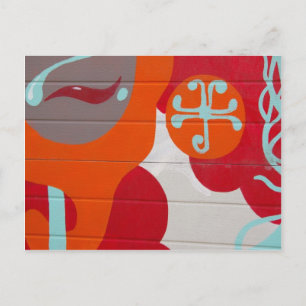 Carte Postale Design d'art rouge orange Abstrait