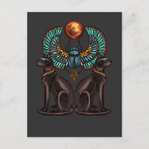 Carte Postale Design de chats égyptiens Histoire ancienne