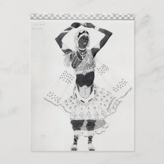 Carte Postale Design de costume pour 'Le Dieu Bleu', 1912 (Devant)