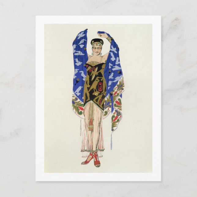 Carte Postale Design de costume pour une fille dansante (litho c (Devant)