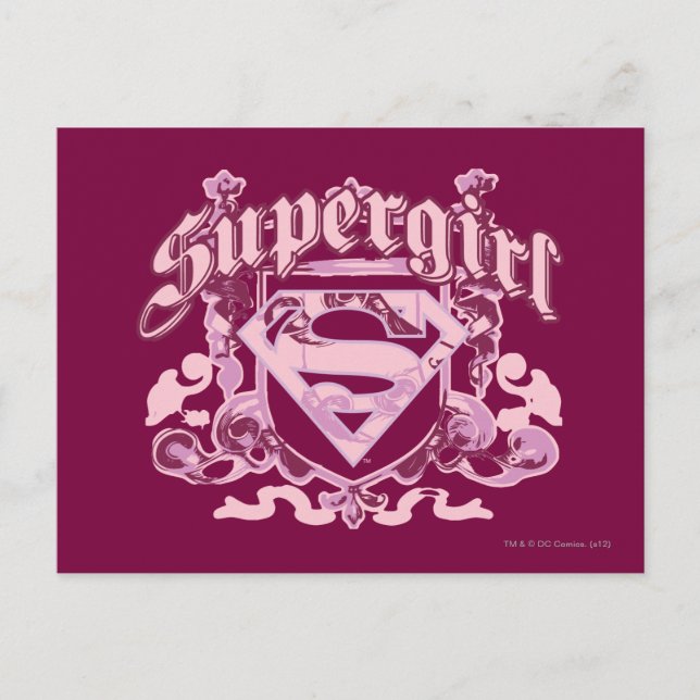 Carte Postale Design de crête Supergirl (Devant)