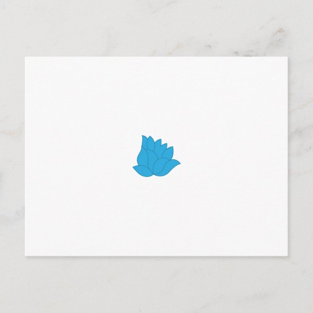 Carte Postale Design de fleurs stylisées, bleu turquoise, avec c (Devant)