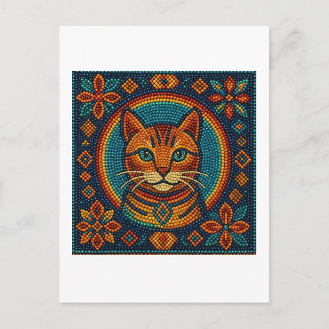 Carte Postale Design de look de chaton perlé (Devant)