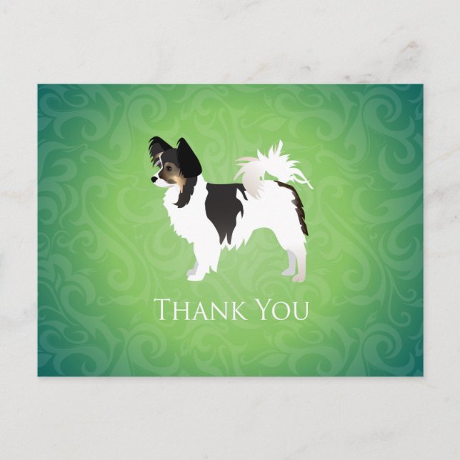 Carte Postale Design de Merci Chihuahua aux cheveux longs (Devant)