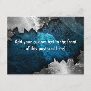 Carte Postale Design de métal/pierre bleu et argenté