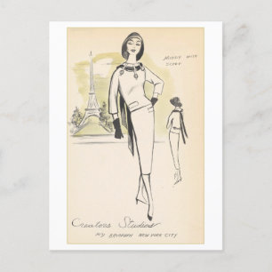 Carte Postale Design de mode vintage pour habiller, Créateurs St